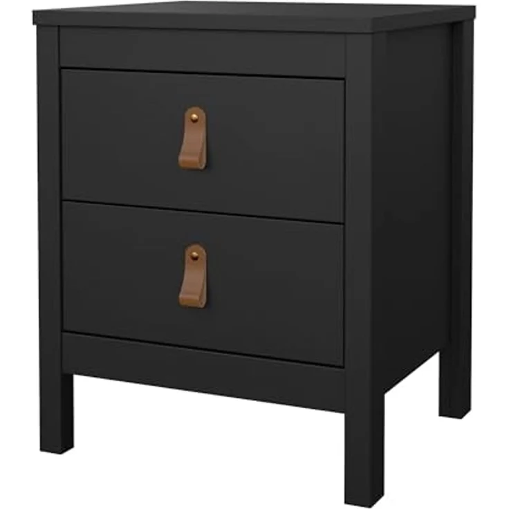 Dmora - Nachttisch Janette, Niedrige Kommode, Tisch, Multifunktionaler Nachttisch, 44x38 h54 cm, Schwarz – Bild 4