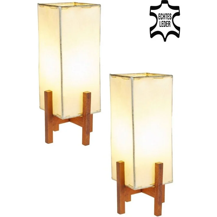 Marrakesch Orient & Mediterran Interior Nachttischlampe 2er SET Janka Natur mit dunkelbraunem Gestell, 2er SET, Handarbeit – Bild 5