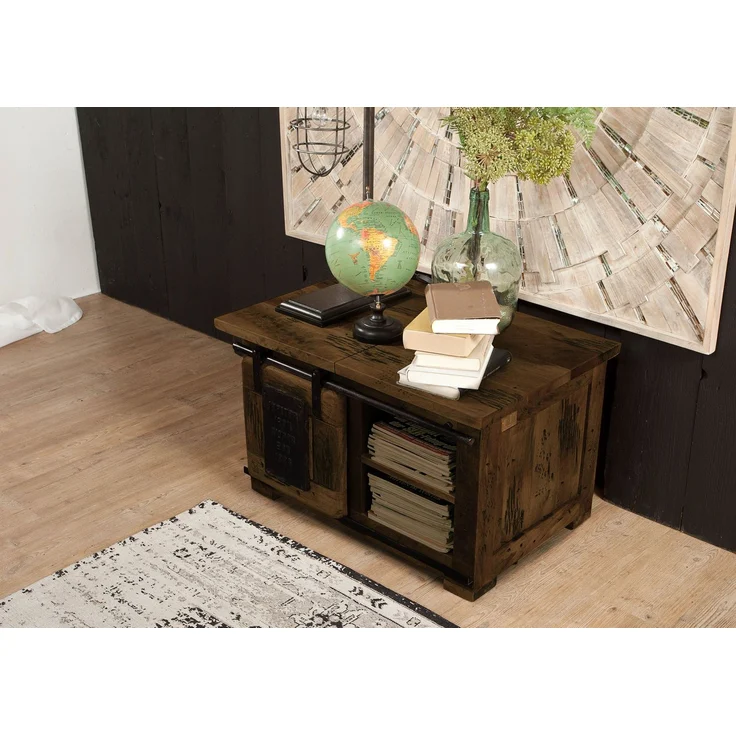 Truhe Mango 76x51x46 braun lackiert RAILWAY #434 – Bild 3