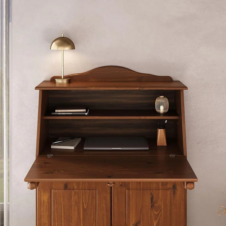 IDIMEX Sekretär DAVID, Schreibtisch Landhausstil aus Massivholz mit Stauraum Kastanie Finish – Bild 6