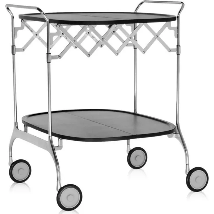 Kartell Gastone Rollwagen, Kunststoff, Schwarz, 62 x 70 x 68 cm