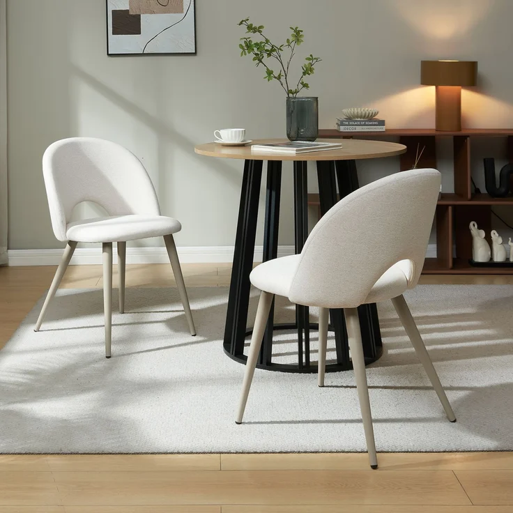 Esszimmerstuhl Karijoki 6er Set Webstoff Beige [en. casa] – Bild 5