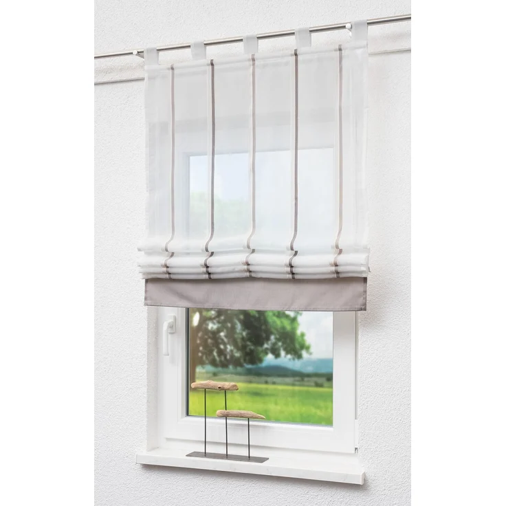 Raffrollo/Raffgardine von Lysel - Tavira (BxH) 100cm * 140cm beigebraun – Bild 1