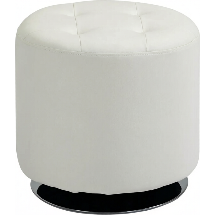 Drehhocker Ø 45,5x44,5 cm in Weiß – 360° drehbar, mit Polsterung und Metallfuß – Bild 6