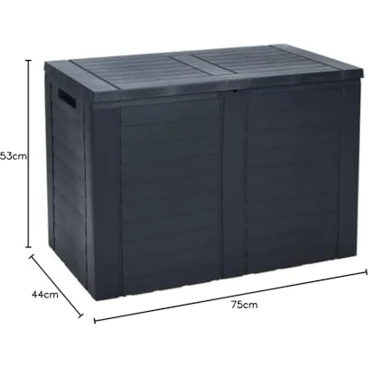 Koopman Kissenbox Gartenkiste, 75x44x53 cm, Kunststoff, 170 Liter, anthrazit, mit Deckel, einfaches Stecksystem – Bild 3