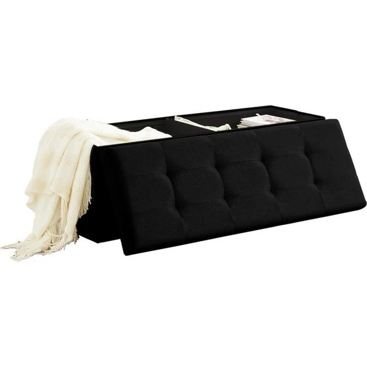 Zedelmaier Sitzbank 114cm mit Stauraum, Sitztruhe,faltbar Aufbewahrungsbox,Fußbank (ZD114), Fußhocker max. Belastbarkeit 300 kg, 120 L, 114x38x38 cm – Bild 4