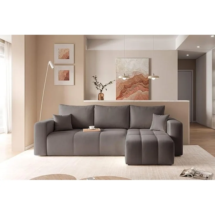 Eckschlafsofa, 248 x 145 cm, mit Bettkasten und Schlaffunktion, dunkelgrau – Bild 2