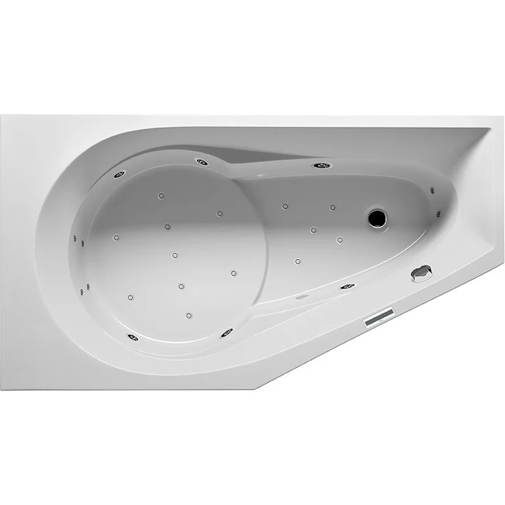 RIHO Yukon Eck-Badewanne, mit Joy-System, Einbau, 1-Sitzer, 160 x 90 x 48 cm, 175 Liter, weiß, B00, Ausführung: Version rechts - B008011005