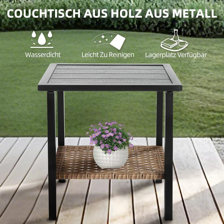 LVHOM Gartenmöbel-Set 3-tlg, Balkonset inkl. 2 drehbare Sessel und Tisch, Polyrattan, wetterfest, Gartenlounge-Set, Grau – Bild 4