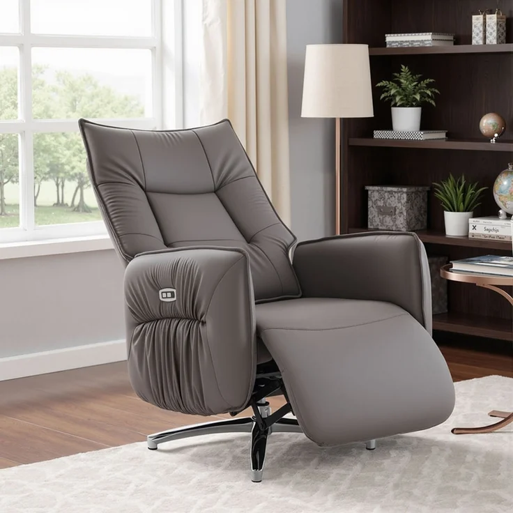 HOME NATURE WOHNKONZEPT Elektrischer Relaxsessel mit USB-Anschluss, elektrisch verstellbarer TV-Sessel mit Liegefunktion, Kunstleder Braun, bis 350 kg, FT9208 – Bild 6