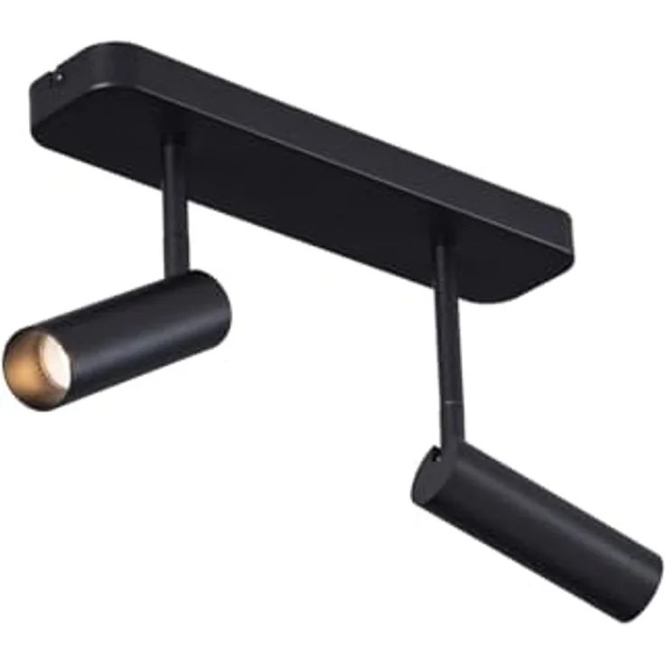 Qazqa LED Aufbaustrahler Kate, ohne Leuchtmittel, GU10, Schwarz, Modern, Stahl, 2-flammig