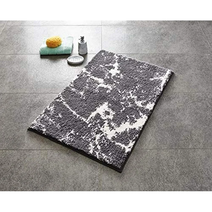 Ridder Badematte Marmor grau, Höhe 55 mm, 100% Polyester-Microfaser – Bild 2