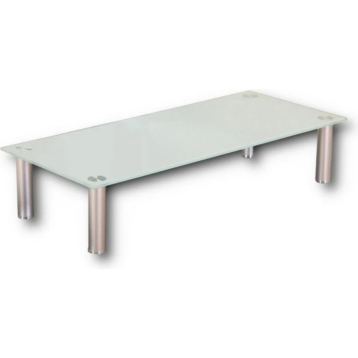 HOOZ TV-Aufsatz Weißglas mit Aluminiumfüßen - Ablage und Platzerweiterung 100x35 cm, (modern, 1-St, mit Aufbauanleitung), aus Sicherheitsglas – Bild 2