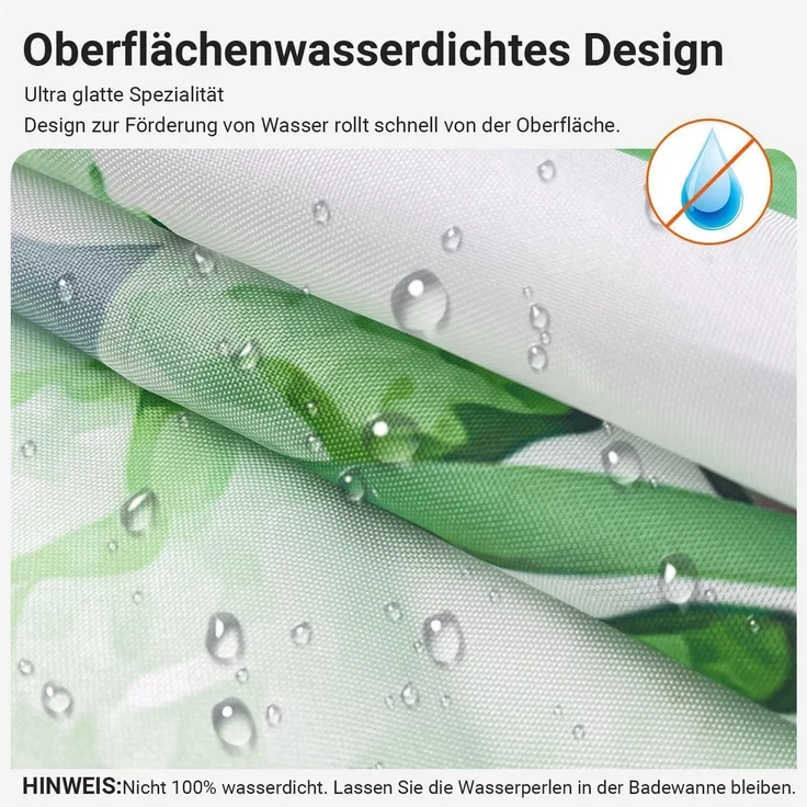 Duschvorhang Blumen 100x200cm Antischimmel Textil Wasserabweisend Badevorhang – Bild 2