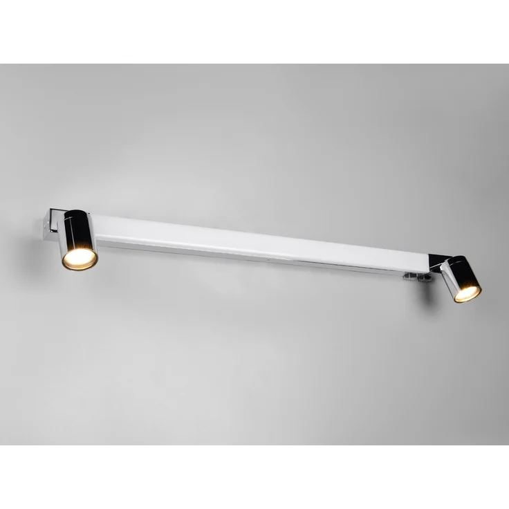 LED Bad Spiegelleuchte mit 2 Strahlern & Schalter, Chrom Breite 90cm – Bild 9