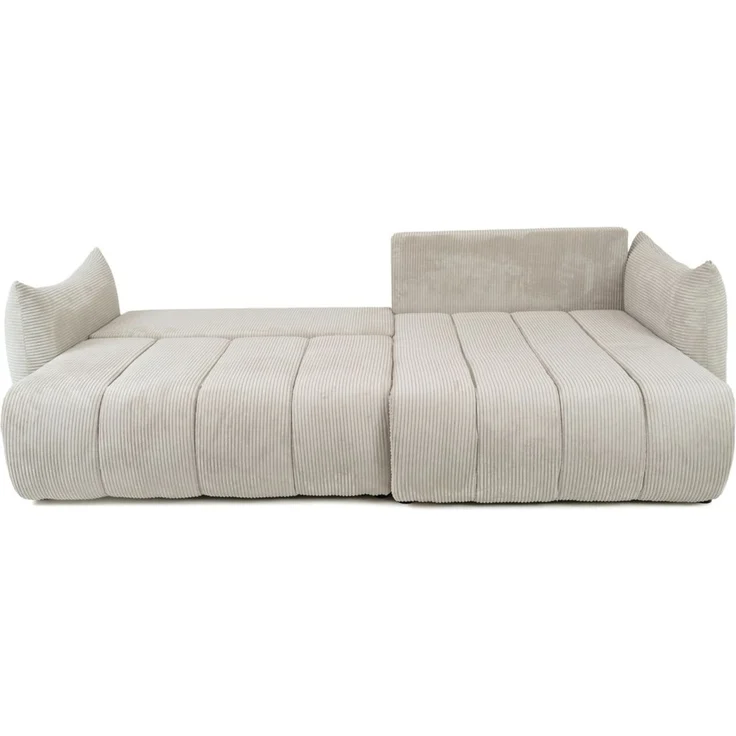 Ecksofa Schlafsofa ONTARIO in Stoff Poso Hellgrau Ottomane Rechts – Bild 2