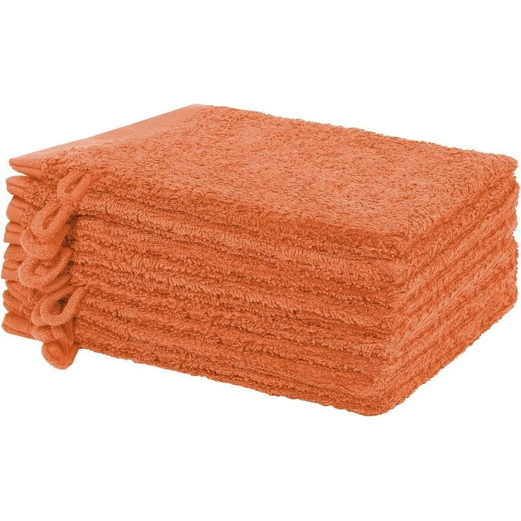 NatureMark Waschhandschuh 10er-Set Frottier Waschhandschuhe, 100% Baumwolle (10-St), Premium Frottier Waschhandschuhe, 15x21cm, Terrakotta – Bild 1