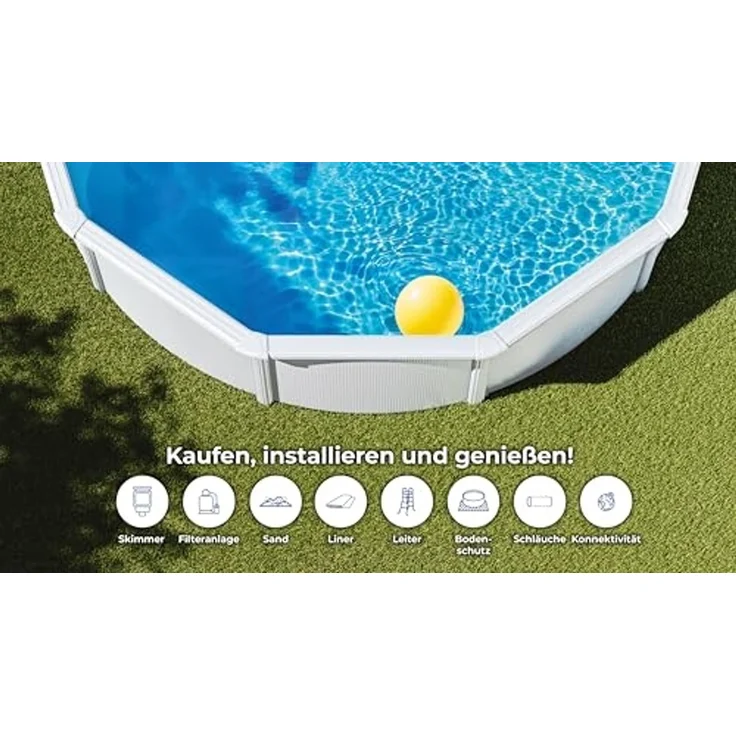 SwimFun Stahlwandpool rund Ø550 × H132 cm – Familienpool Komplett-Set – Bild 5