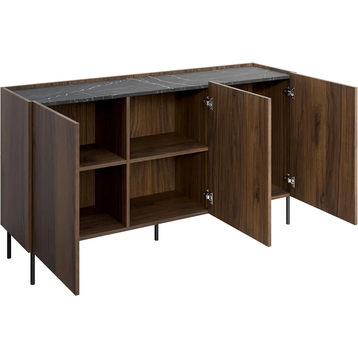 Kommode Tewos K144 (Farbe: Nuss Warmia / Nuss Warmia + Marmor Schwarz) – Bild 5