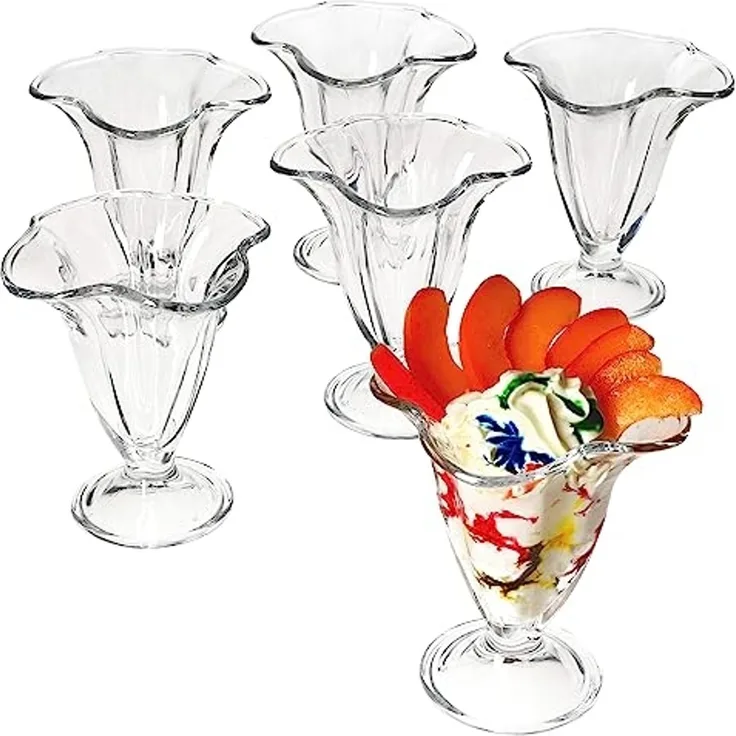 MamboCat Eisschale 6x CANA Eisbecher mit Fuß 150ml Dessert-Schale, Glas
