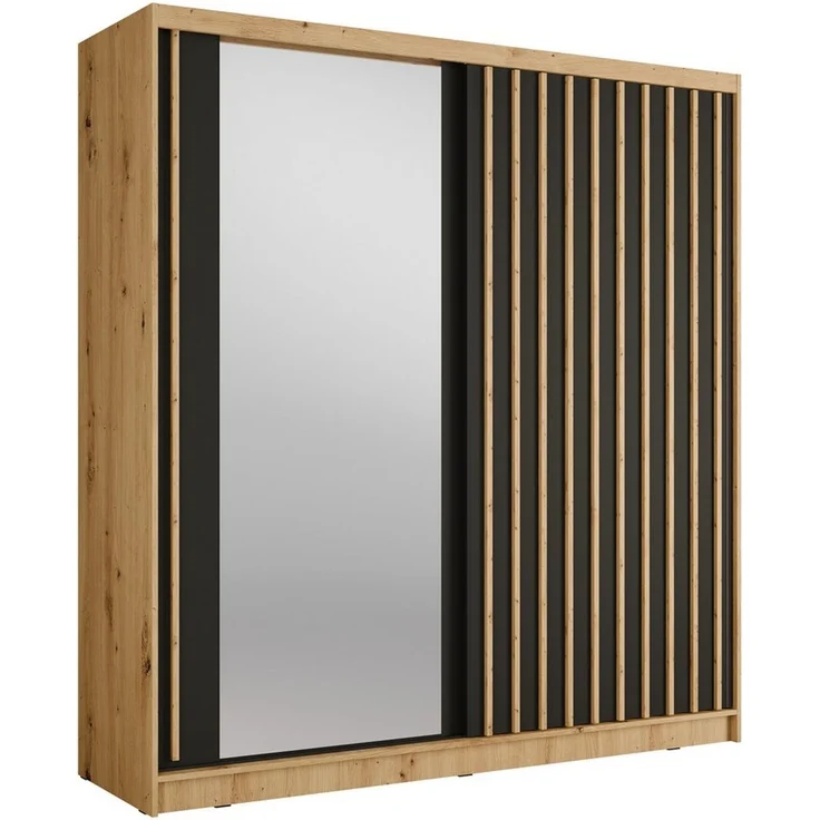 Home affaire Kleiderschrank VILLEFRANCHE modern mit viel Stauraum, Fächer & Kleiderstange, Spiegel Garderobe in 3 Breiten (155, 205, 248 cm), erhältlich in 3 Farben – Bild 2
