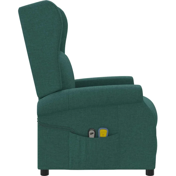 vidaXL Wing Back elektrischer Massagesessel Dunkelgrün Stoff 3460296 – Bild 5
