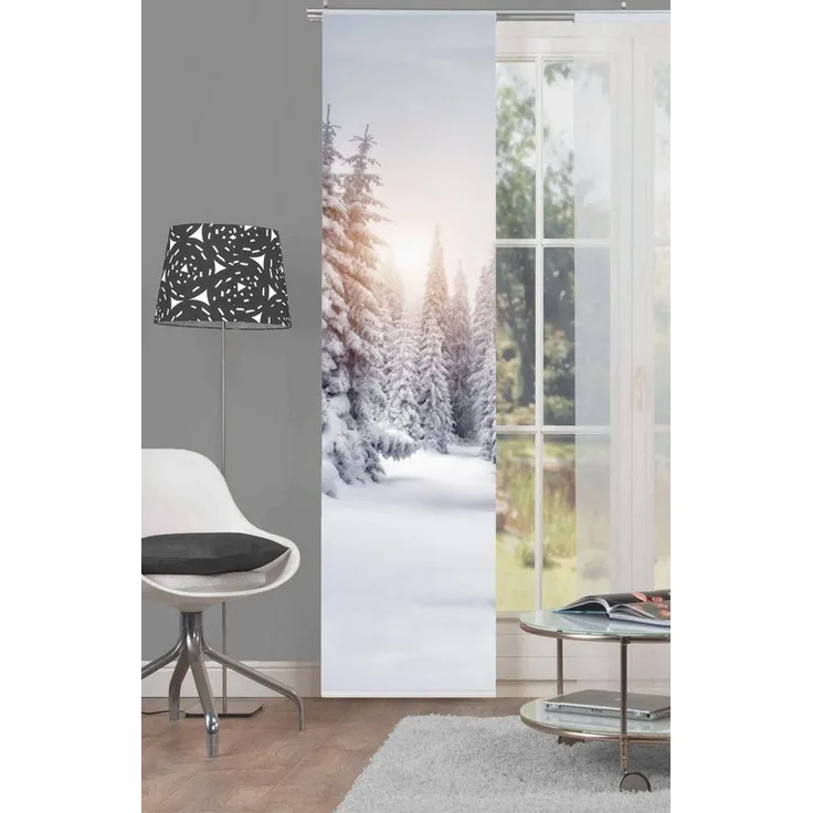 HOME WOHNIDEEN Schiebegardine WINTERSONNE (1 St), Paneelwagen, blickdicht, Microfaser, HxB: 245x60, Schiebevorhang Digitaldruck