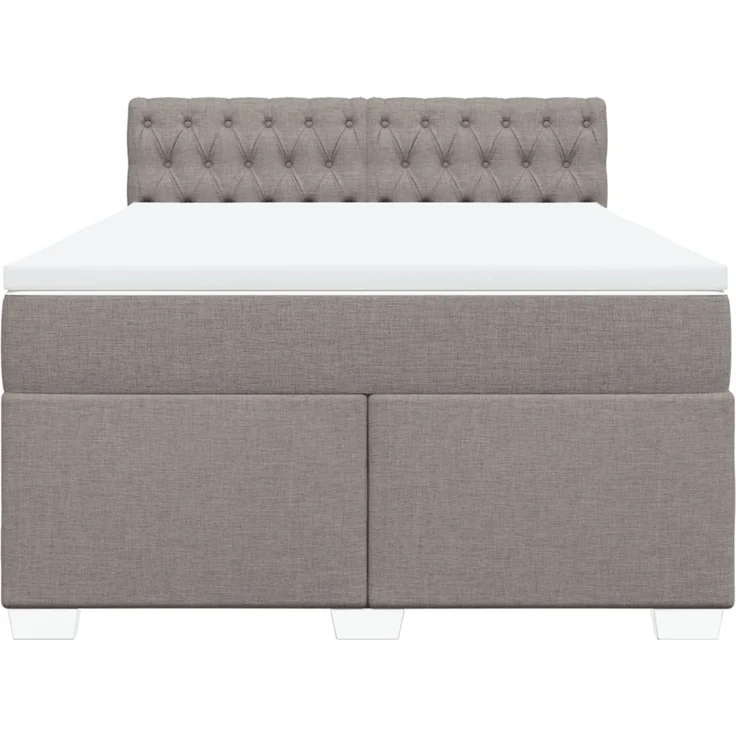 vidaXL Boxspringbett mit Matratze Taupe 140x200 cm Stoff 3285922 – Bild 4