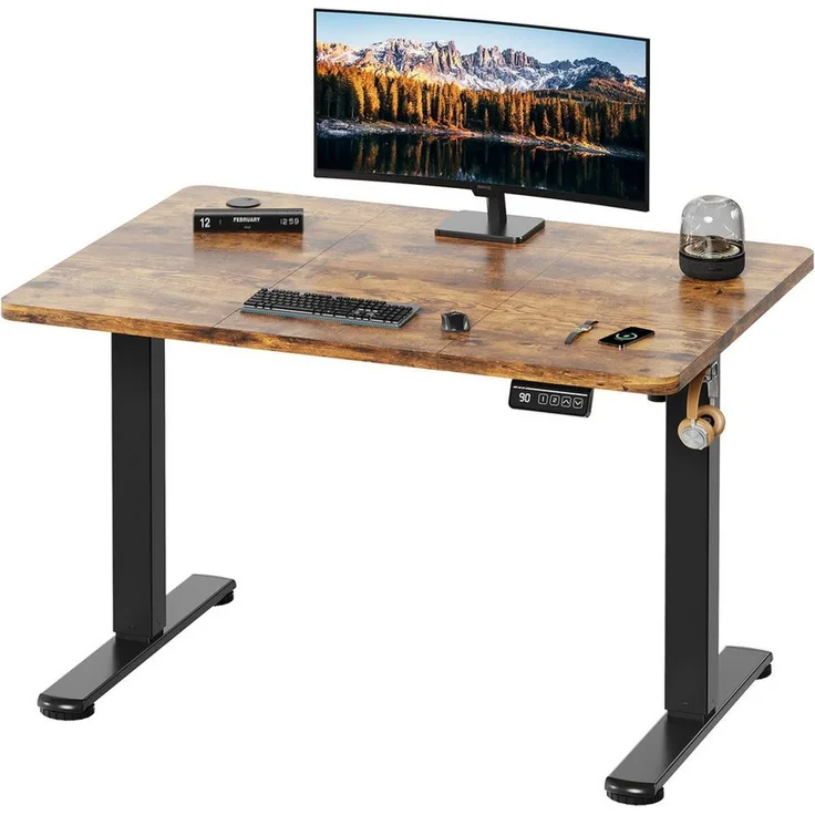 HOMALL Schreibtisch Höhenverstellbar elektrischer Memory-Funktion 100/120/140/160/180cm (Zweistufige Hohenverstellung Ergonomischer Kopfhorerhaken und Kabelhalterung)