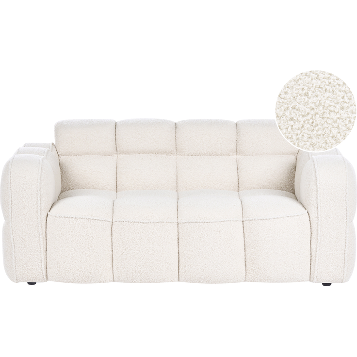 Sofa 2-Sitzer UTANA Bouclé Cremeweiß