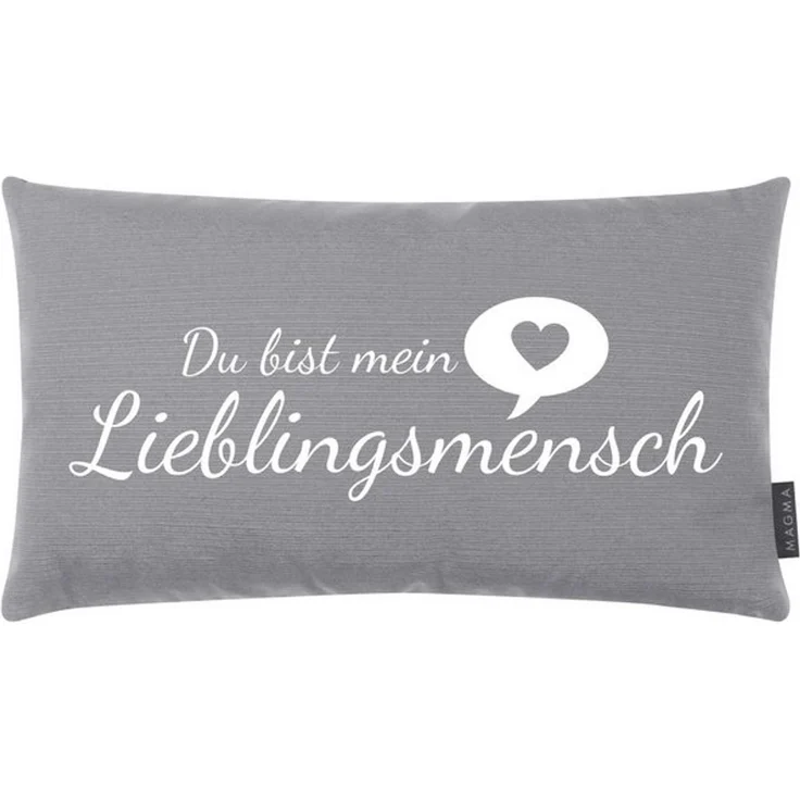 Kissen Lieblingsmensch grau 25x45 cm Made in Germany/Ökotex 100 – Bild 1