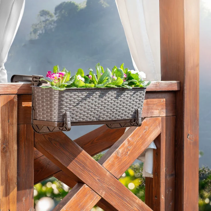 KADAX Blumentopf-Balkon-Pflanzgefäßständer 60 cm braun – Bild 8