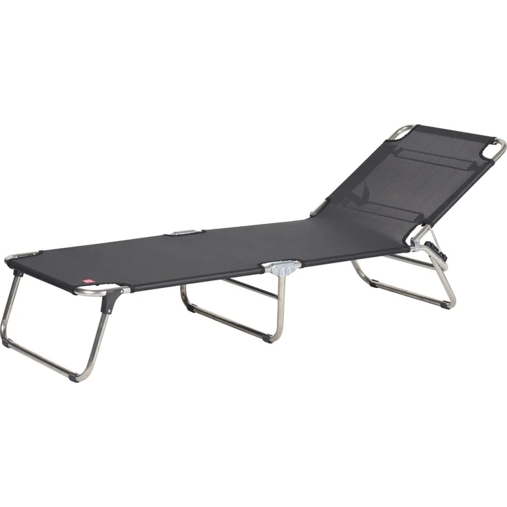 'Amigo' Dreibeinliege, verstellbare Rückenlehne, Aluminium/Kunststoffgewebe Schwarz, 29 x 190 x 58 cm – Bild 3