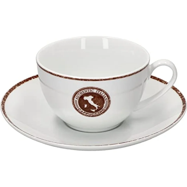 Ritzenhoff & Breker Becher 4tlg Set Authentic Italian Cappuccinotasse + Untertasse Cappuccino, Porzellan – Bild 3