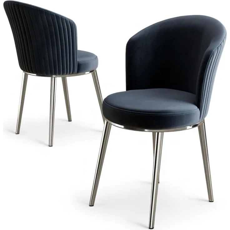 Skye Decor 'Risa - Anthracite, Chrome' Stuhlset (4-teilig), Anthrazit / Chrom, 45 x 87 x 41 cm