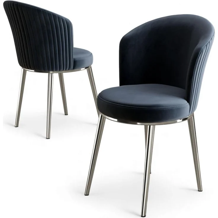 Skye Decor 'Risa - Anthracite, Chrome' Stuhlset (4-teilig), Anthrazit / Chrom, 45 x 87 x 41 cm – Bild 1
