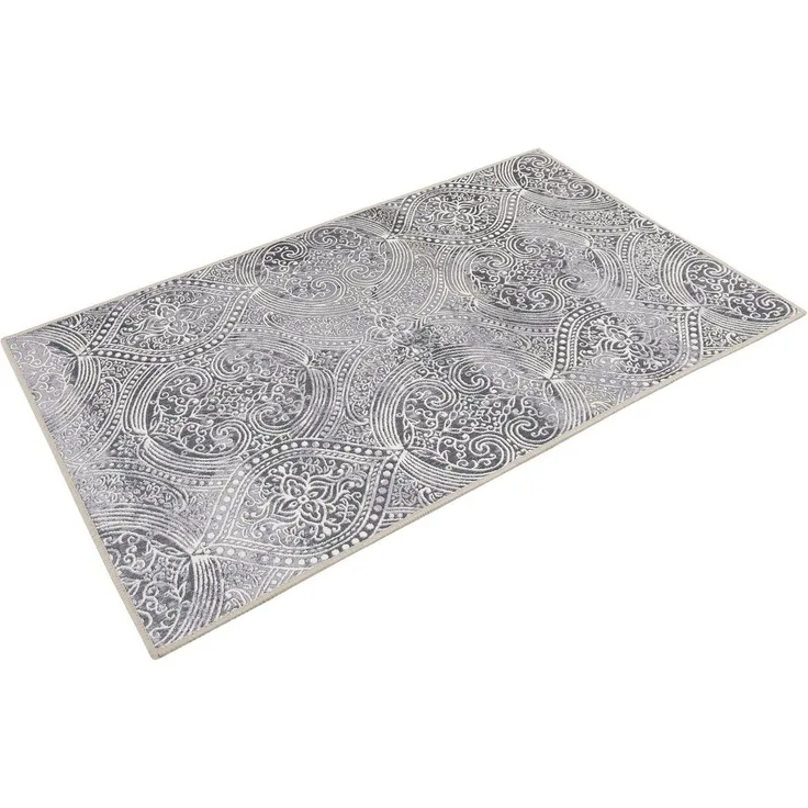 Wecon home Badematte Louis, Höhe 6 mm, rutschhemmend beschichtet, strapazierfähig, fußbodenheizungsgeeignet, Polyester, rechteckig, Vintage Orient Stil, Badezimmerteppich, waschbar