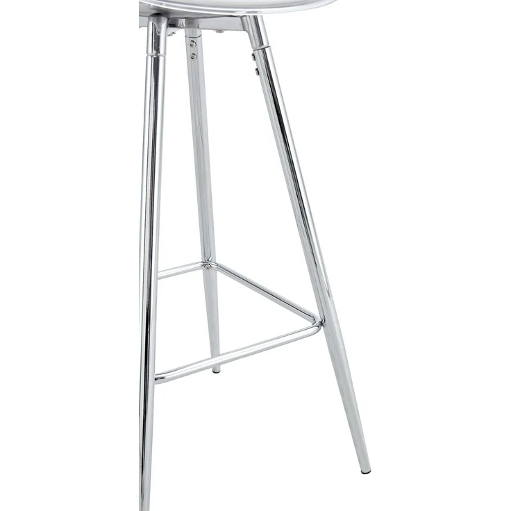 2-teiliges Set Transparente Lehnstühle mit durchscheinender Rückenlehne, silberfarbene Metallgestelle, geeignet für Wohnzimmer, Esszimmer, Theken, Inseln und Cafés--Silber, Transparent--96.5x33x38cm--YOUDENOVA – Bild 10