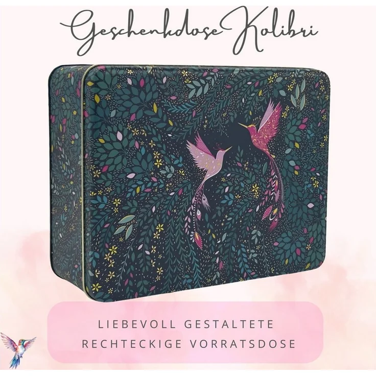 MediMuc Keksdose rechteckige Vorratsdose - Motiv Kolibri – Bild 3