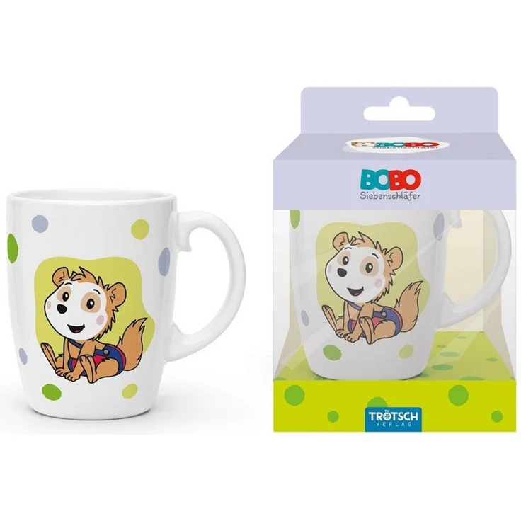Trötsch Verlag Tasse Bobo Siebenschläfer - Kindertasse Punkte grün (6er-VE) – Bild 1