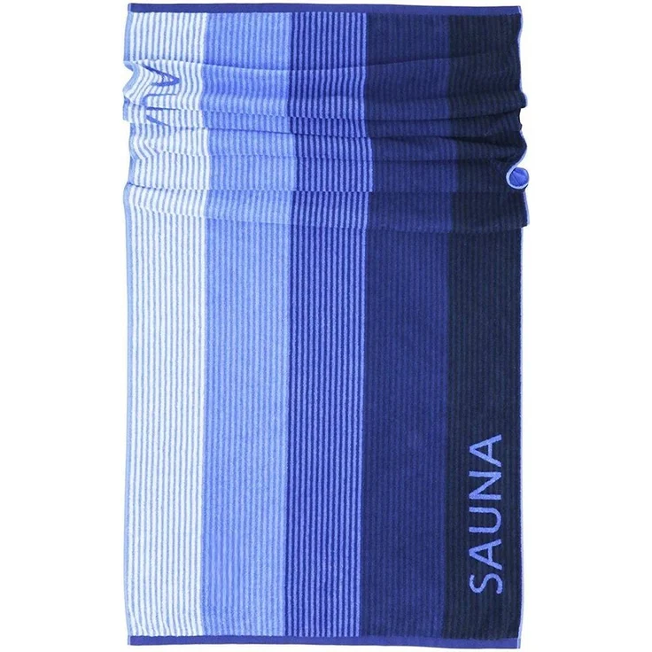 Lashuma Saunatuch Helsinki, Frottee (1-St), großes Handtuch 85x200 blau schwarz mit Streifen – Bild 5