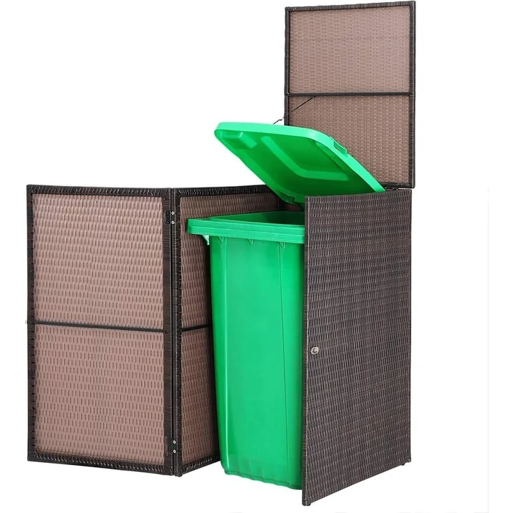Casaria Mülltonnenbox (1 St), Mülltonnenbox mit Klappdeckel + Verschluss für 240 Liter Mülltonne – Bild 2