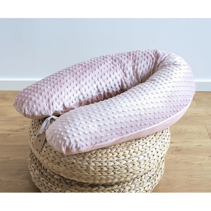 Loolay Stillkissen ROSE Baumwolle/ MINKY Schwangerschaftskissen Stillkissen Frau Kissen, WEICH oder EPS Kügelchen Füllung, 170 oder 190 cm SIZE-Standard, Altrosa Puderrosa Staubrosa Stillkissen + Bezug mit Reißverschluss!, LOOLAY® 100% Europäische Stof... – Bild 3