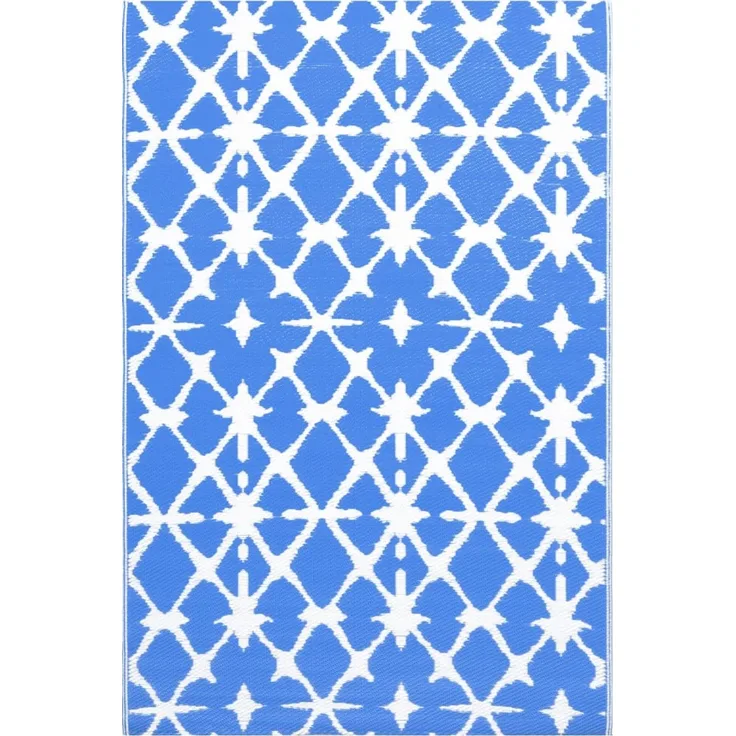 vidaXL Outdoor-Teppich ARAKIL Weiß und Blau 190x290 cm PP 310447