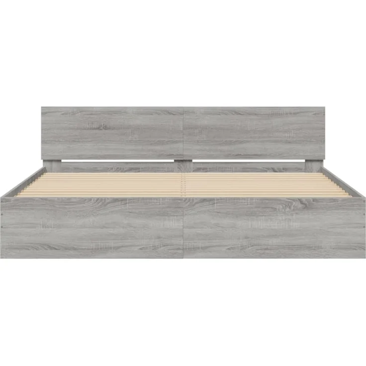 vidaXL Bettgestell mit Kopfteil Grau Sonoma 160x200 cm 3207474 – Bild 1
