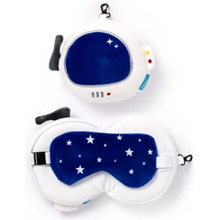 Puckator Reisekissen und Schlafmaske Space Cadets Astronaut, Plüsch, 1-tlg, Kopfkissen, ca. 14 x 28 x 6 cm (geöffnet)