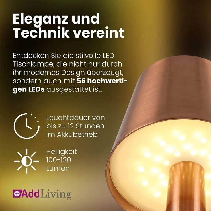 AddLiving LED Flaschenleuchte Bronze – Bild 2
