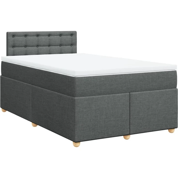 vidaXL Boxspringbett mit Matratze Dunkelgrau 120x190 cm Stoff 3288934 – Bild 3