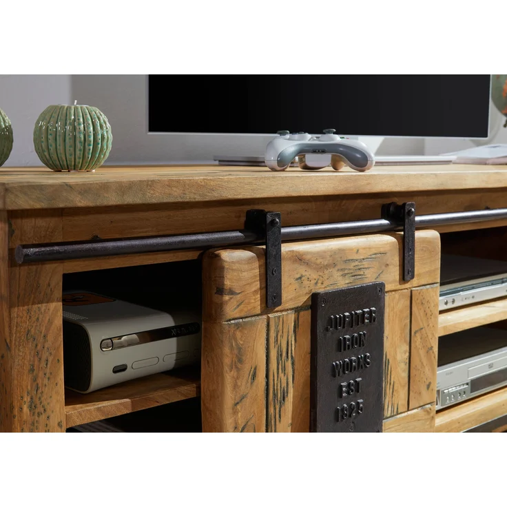TV-Board Mango 180x55x50 natur lackiert RAILWAY #145 – Bild 6