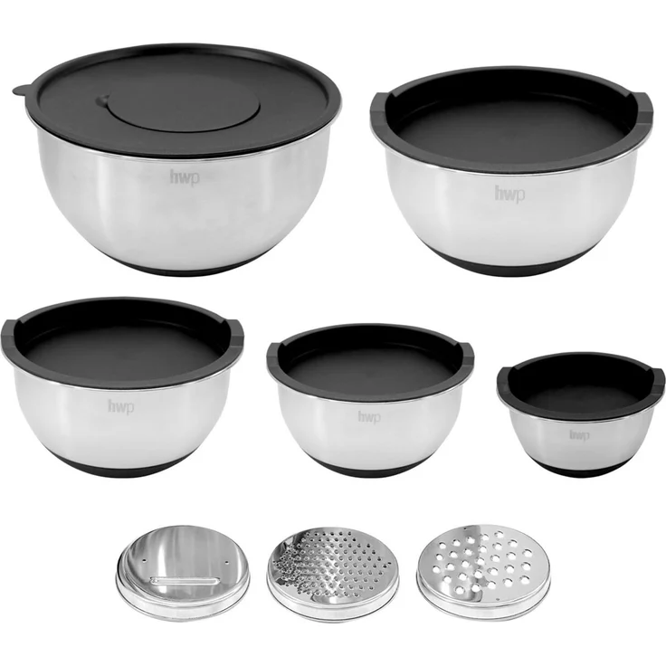 Homeware Vorratsdosen 8-teilig, Edelstahl silber, 50 x 20 x 50 cm, mit Deckel und Einsätzen – Bild 8